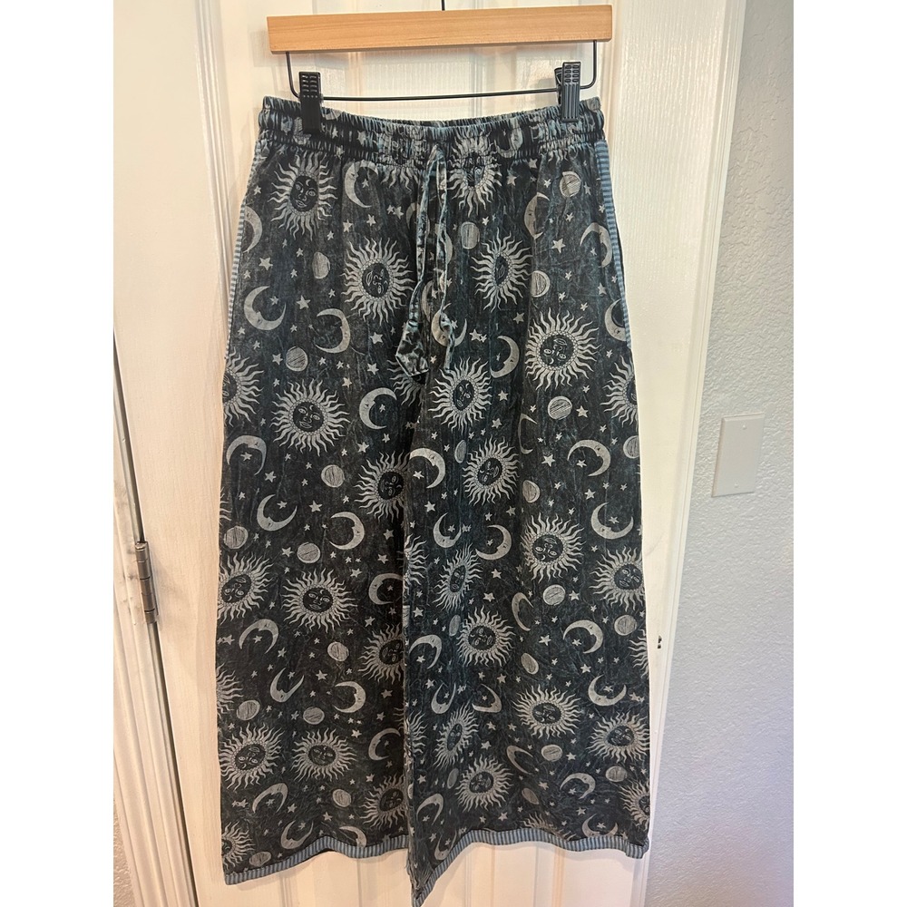 Rising International Black and White Celestial Wide Leg Pants